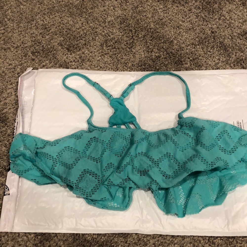 Roxy swim turquoise top size small